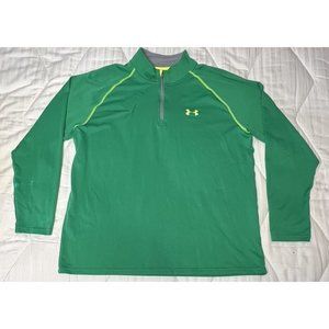 Under Armour Large Loose Heat Gear Kelly Green 1/4 Zip Longsleeve Shirt